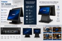 Tiwox TP-7650D I7 5.GEN 8GB 128GB SSD 18.5" Dokunmatik POS PC 13.3" EKRAN  ÇİTEKRAN ENDÜSTRİYEL POS PC